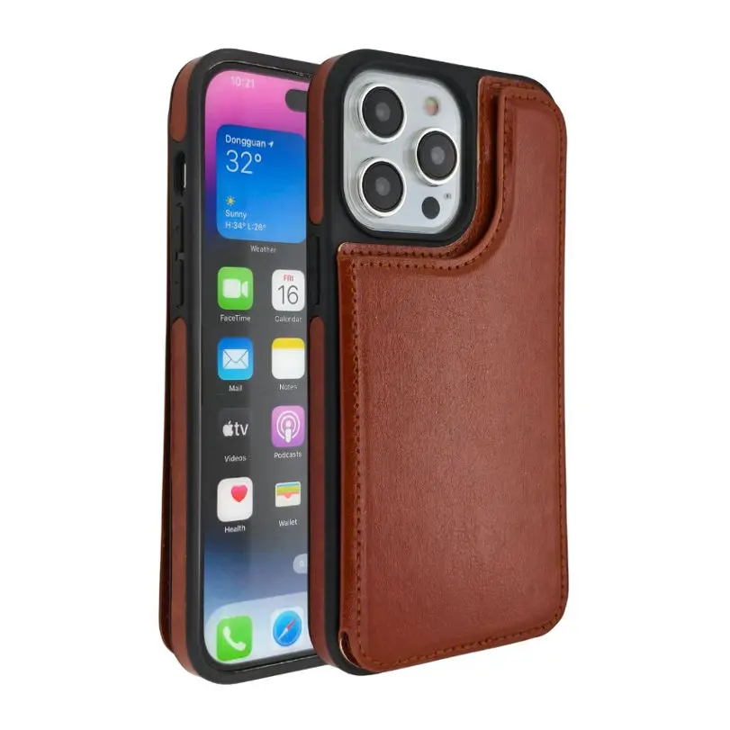 iPhone 12 Pro Max Modern Card Holder Case Brown